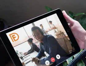 Tablet showing instructional video