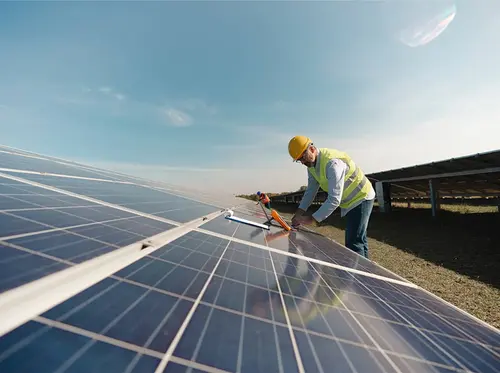 Person with solar panels