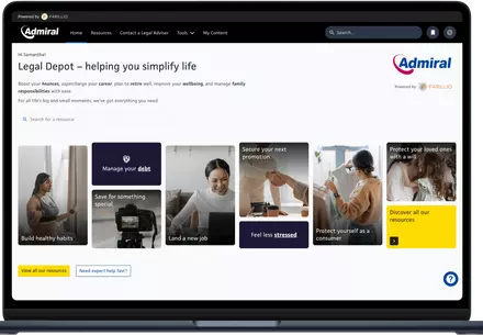 Laptop showing platform homepage