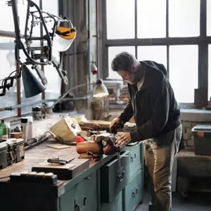 Man standing at workbench