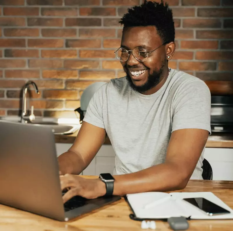 Man working at a laptop