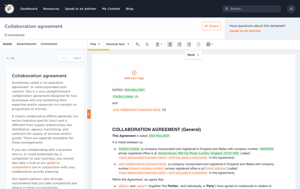 Collaborations and joint ventures